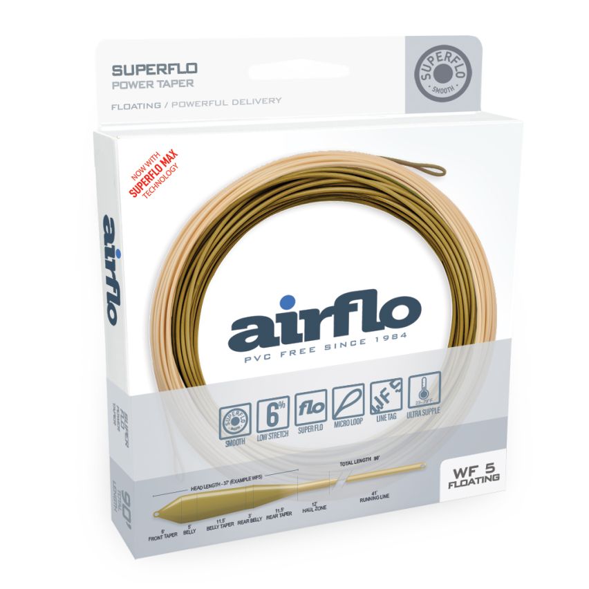 Airflo Superflo Power Taper - Smooth Fly Line Camo Green/Caddis / WF4F Fly Line