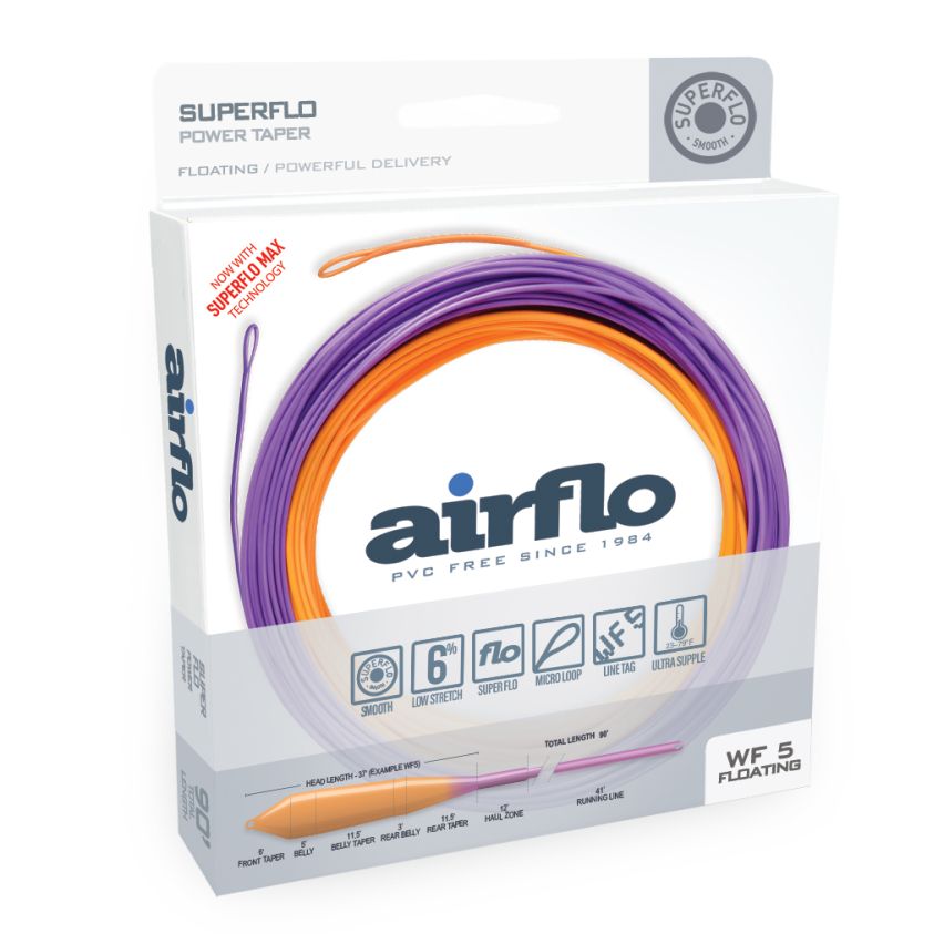 Airflo Superflo Power Taper - Smooth Fly Line Sunburst / Purple / WF3F Fly Line