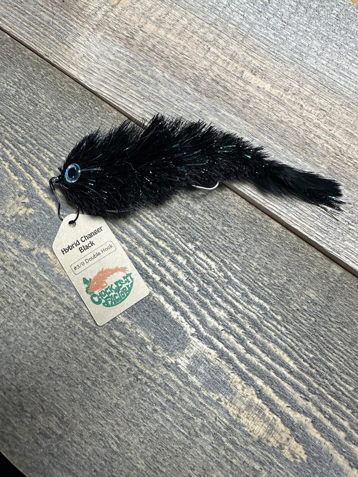 Chocklett's Hybrid Game Changer (double hook) 5"-  3/0 Black Warmwater Flies