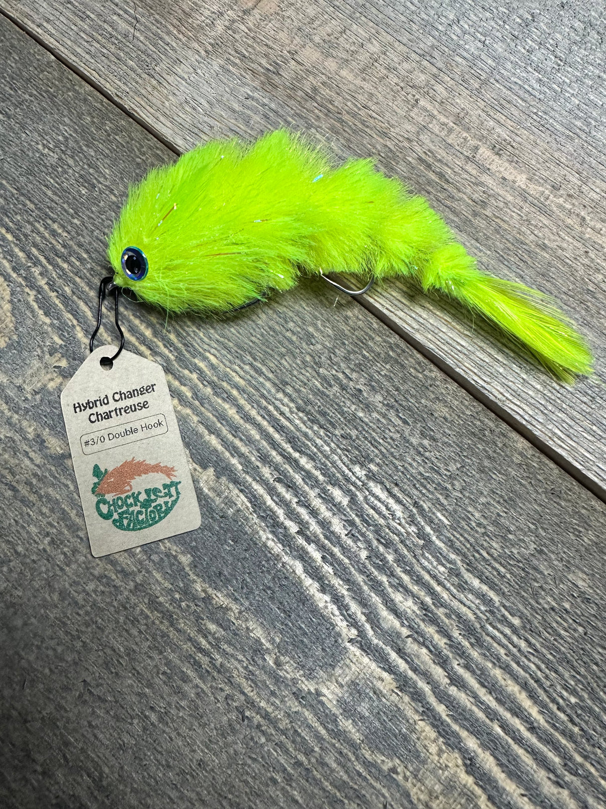 Chocklett's Hybrid Game Changer (double hook) 5"-  3/0 Chartreuse Warmwater Flies