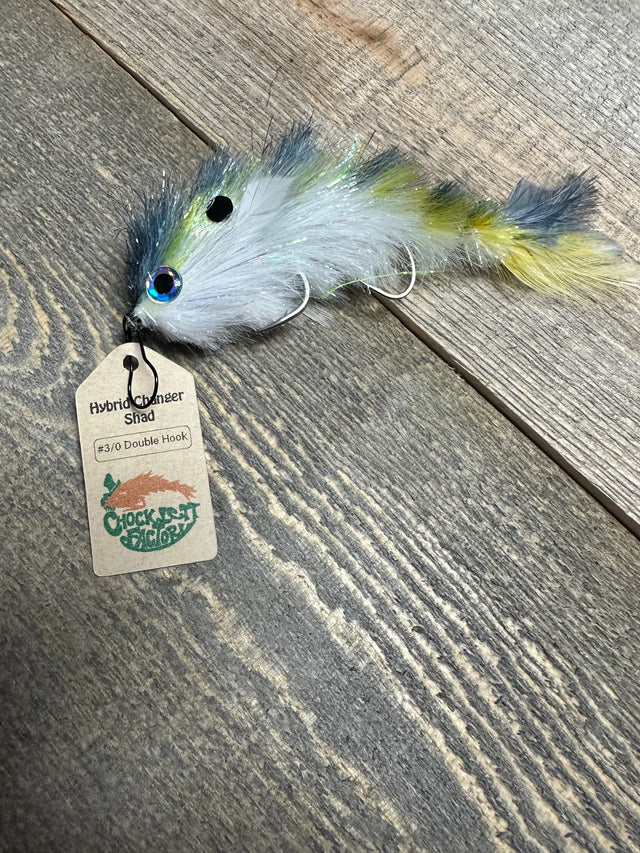 Chocklett's Hybrid Game Changer (double hook) 5"-  3/0 Shad Warmwater Flies