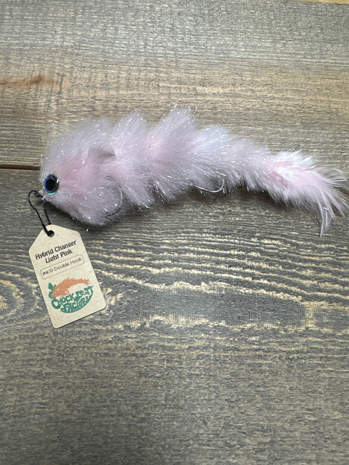 Chocklett's Hybrid Game Changer (double hook)6.5"-  4/0 Light Pink Warmwater Flies