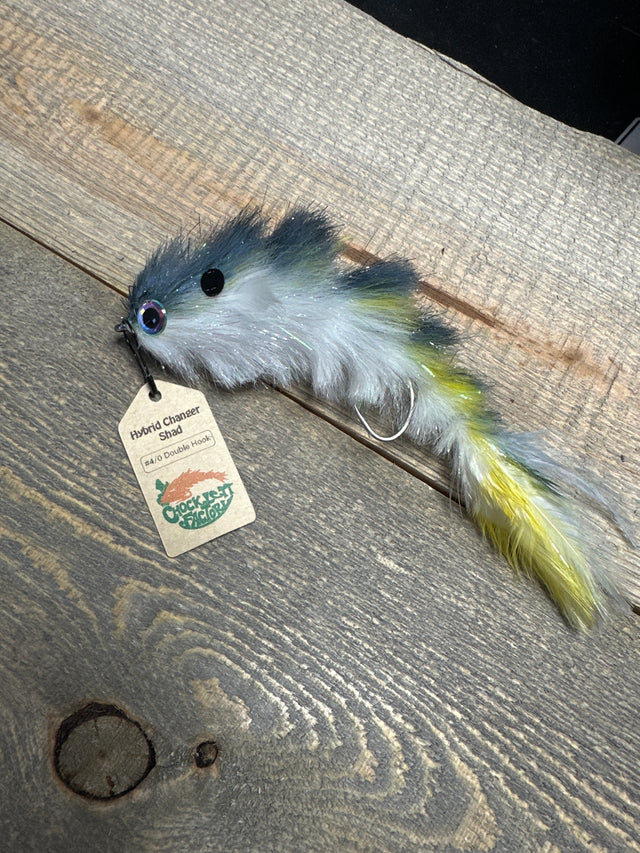 Chocklett's Hybrid Game Changer (double hook)6.5"-  4/0 Shad Warmwater Flies