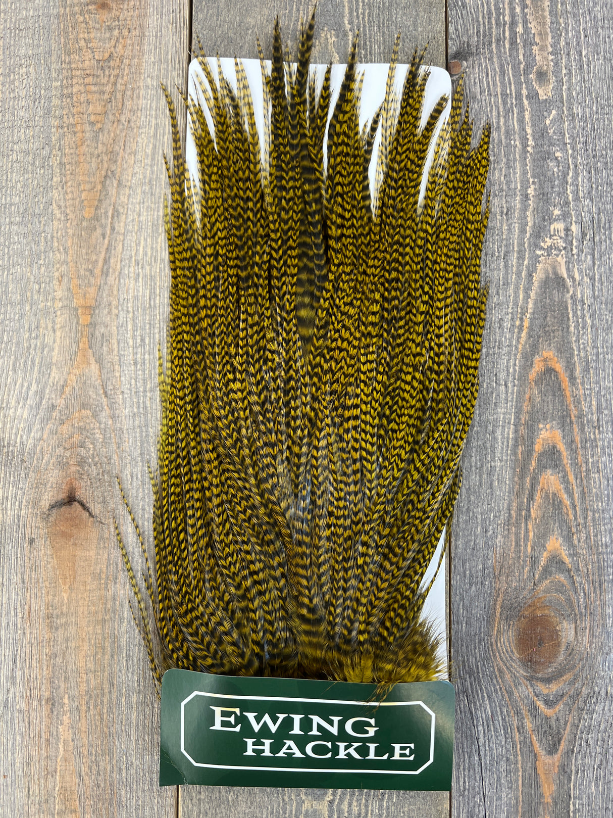 Ewing Grizzly Ewing Saddles Golden Olive Streamer Feathers