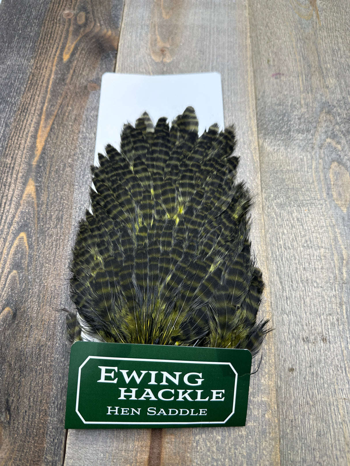 Ewing Grizzly Hen Saddle Dark Olive Hen Hackle
