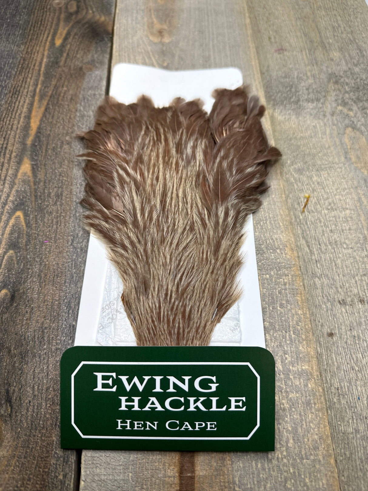 Ewing White Hen Cape Tan Dun Hen Hackle