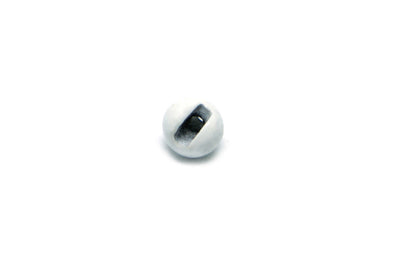 Fulling Mill Slotted Tungsten Beads 25 pk Painted White / 2.8 mm Beads, Eyes, Coneheads