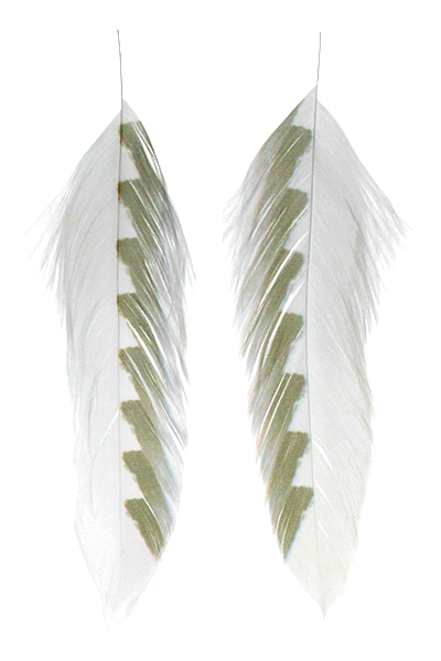 Galloup's Fish Feathers - Shark Fin White/Olive Saddle Hackle, Hen Hackle, Asst. Feathers