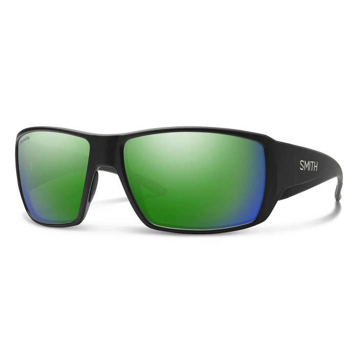Guide's Choice Matte Black ChromaPop Glass Polarized Green Mirror Eyewear