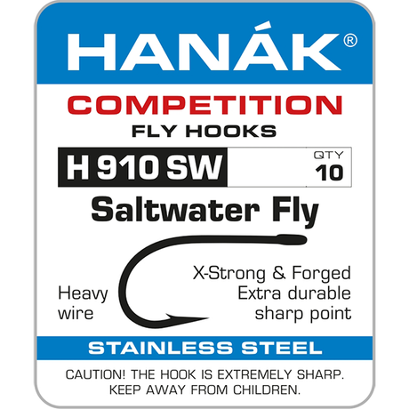 Hanak H 910SW Saltwater Stainless Barbed Hooks - 10 pack Hooks