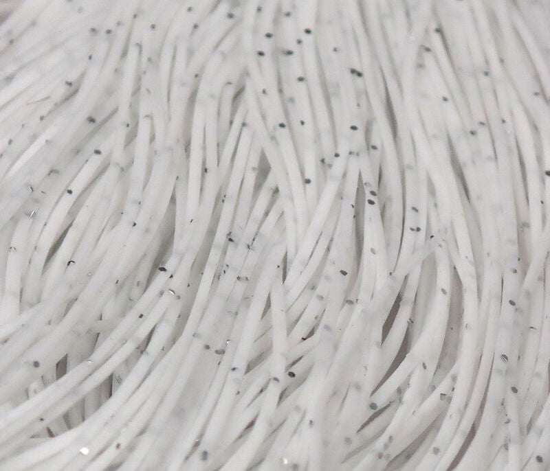 Hareline Crazy Legs Crazy Legs White/Silver Flake #377 Rubber Legs