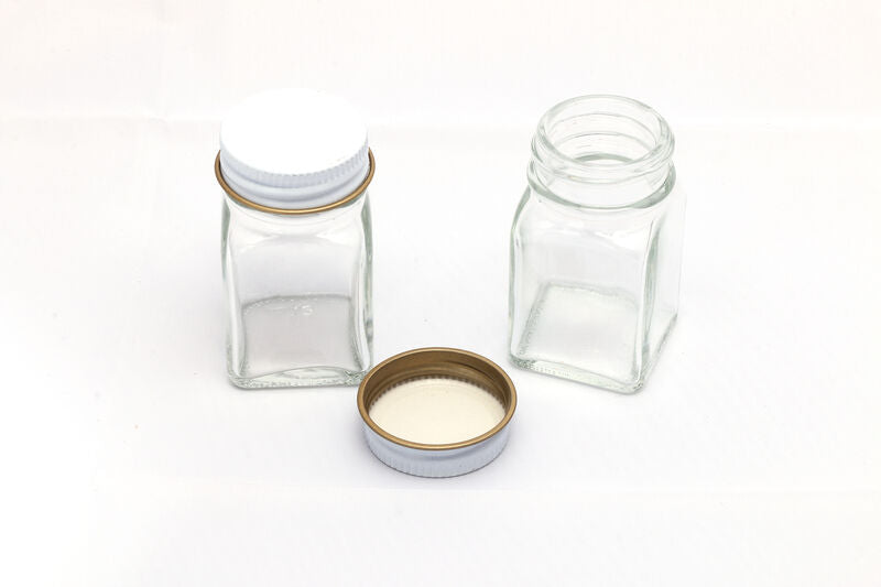 Hareline Empty Glass 1oz jar with Cap Fly Tying Tool