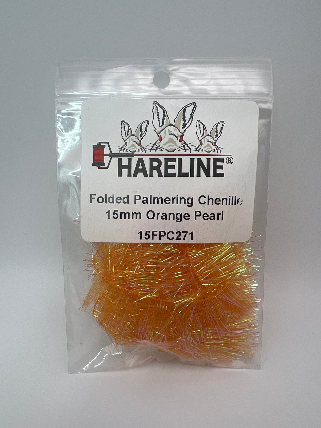 Hareline Folded Palmering Chenille 15mm / Orange Pearl #271 Chenille