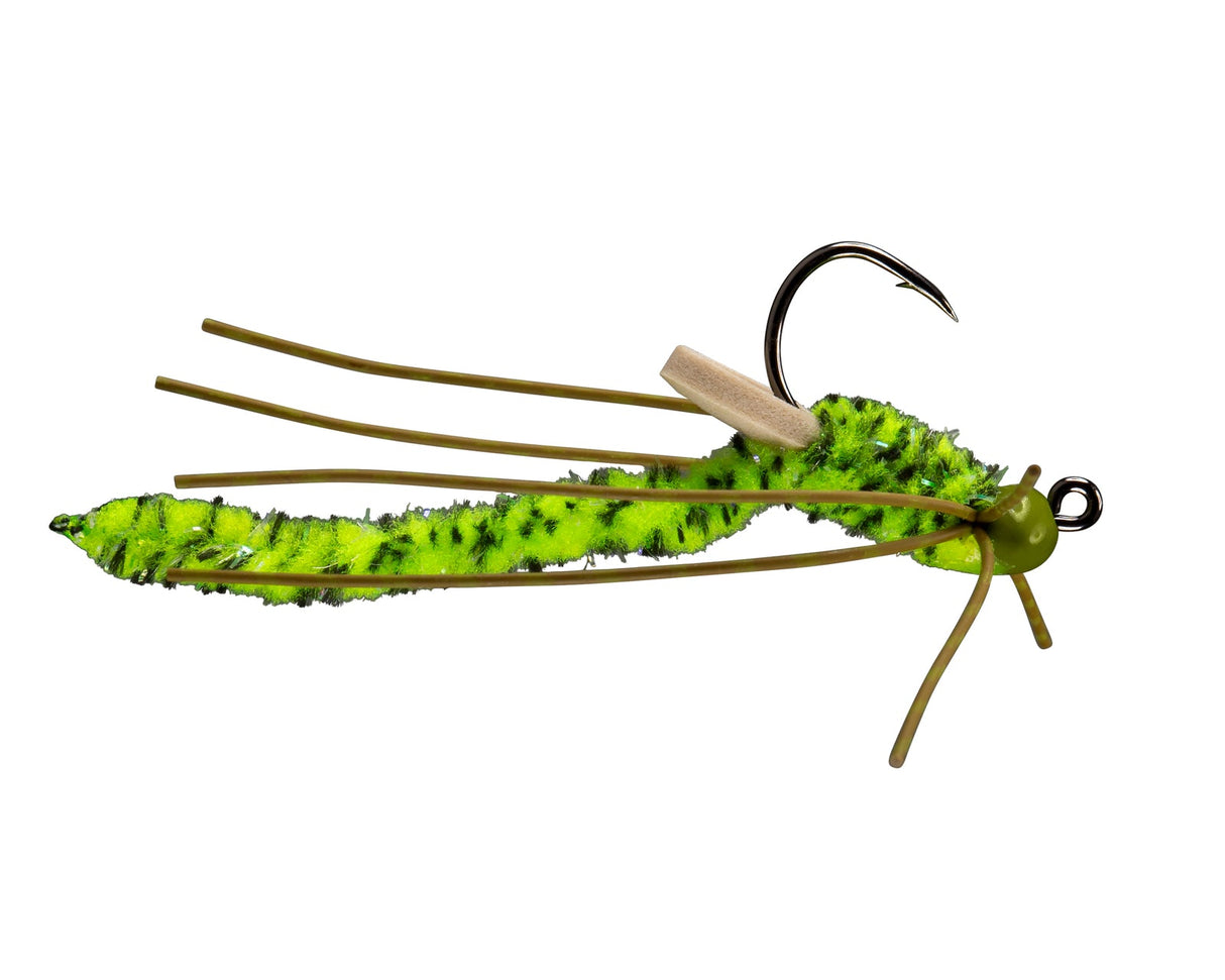 Hogan's Headstand Jig Fly Chartreuse / 4 Warmwater Flies
