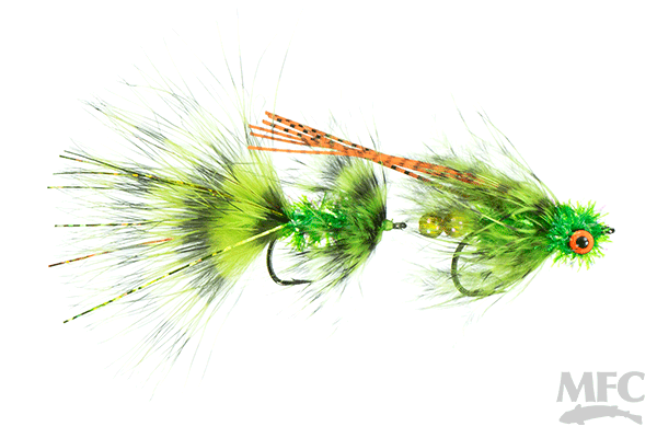 Maddin's OG Mini Circus Peanut size 6 Bright Green Trout Flies