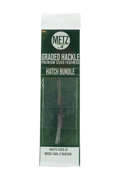 Metz Hackle Hatch Bundle 3 Pack Baetis Size 20 Dry Fly Hackle