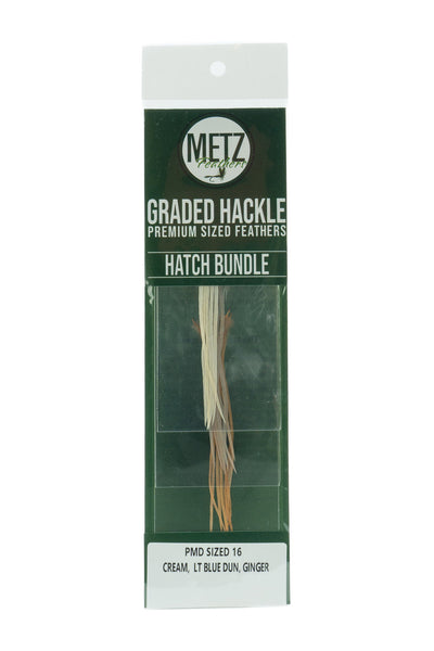 Metz Hackle Hatch Bundle 3 Pack PMD size 16 Dry Fly Hackle