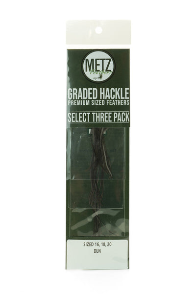 Metz Hackle Select 3 Size Pack Dry Fly Hackle