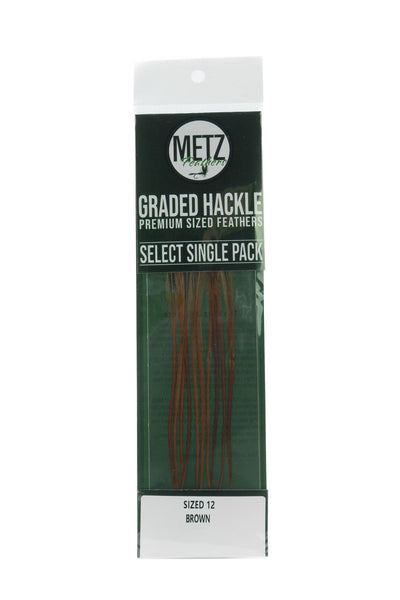 Metz Hackle Select Single Size Pack Brown size 12 Dry Fly Hackle