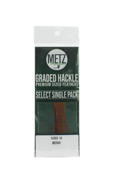 Metz Hackle Select Single Size Pack Brown size 16 Dry Fly Hackle