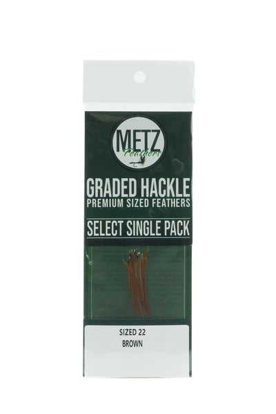 Metz Hackle Select Single Size Pack Brown size 22 Dry Fly Hackle