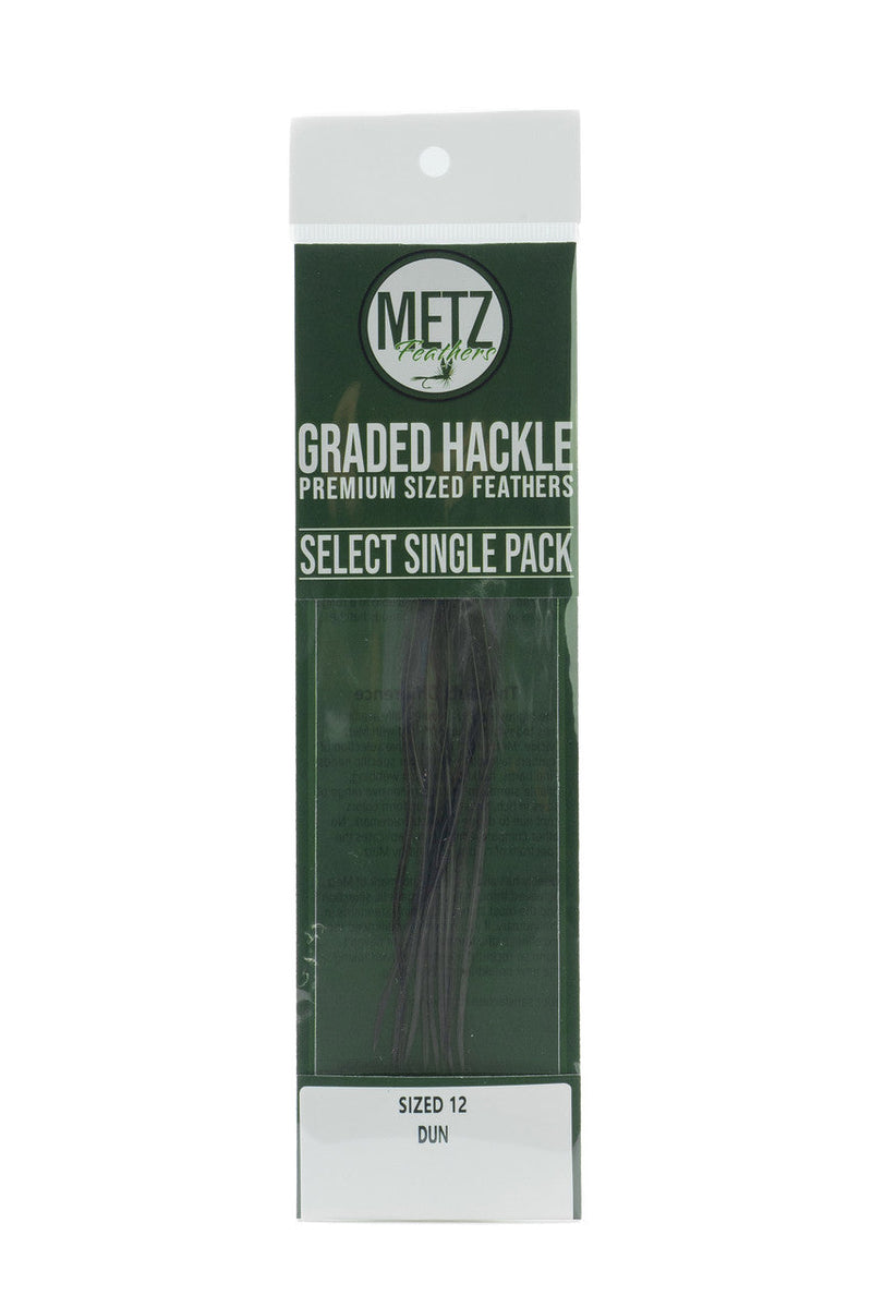 Metz Hackle Select Single Size Pack Dun size 12 Dry Fly Hackle