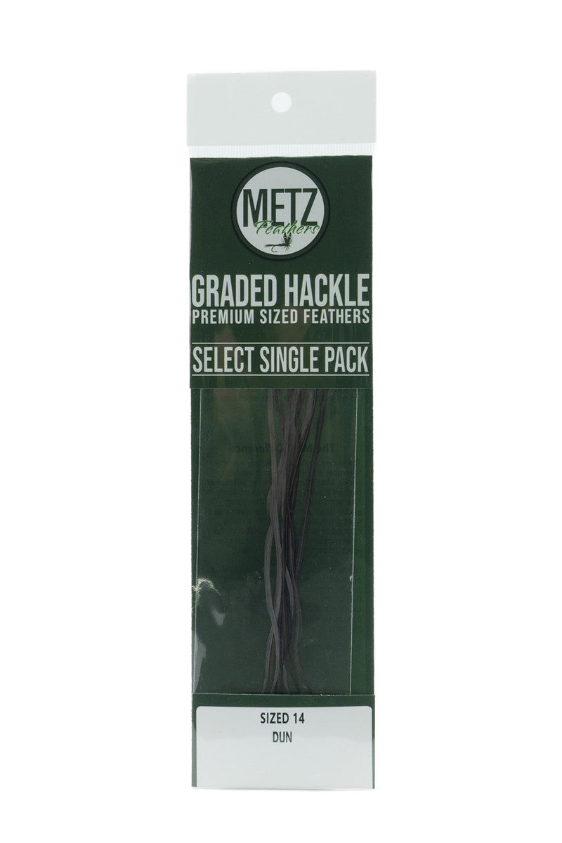 Metz Hackle Select Single Size Pack Dun size 14 Dry Fly Hackle