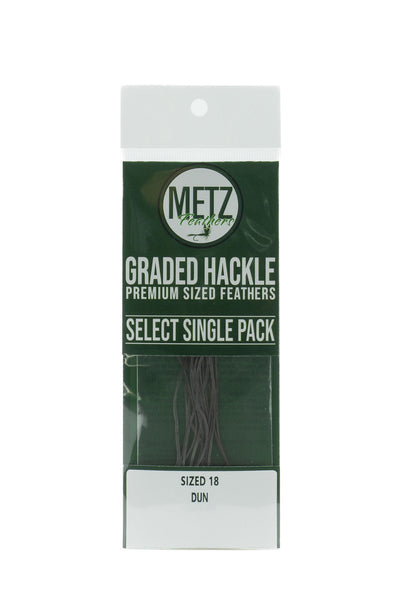 Metz Hackle Select Single Size Pack Dun size 18 Dry Fly Hackle