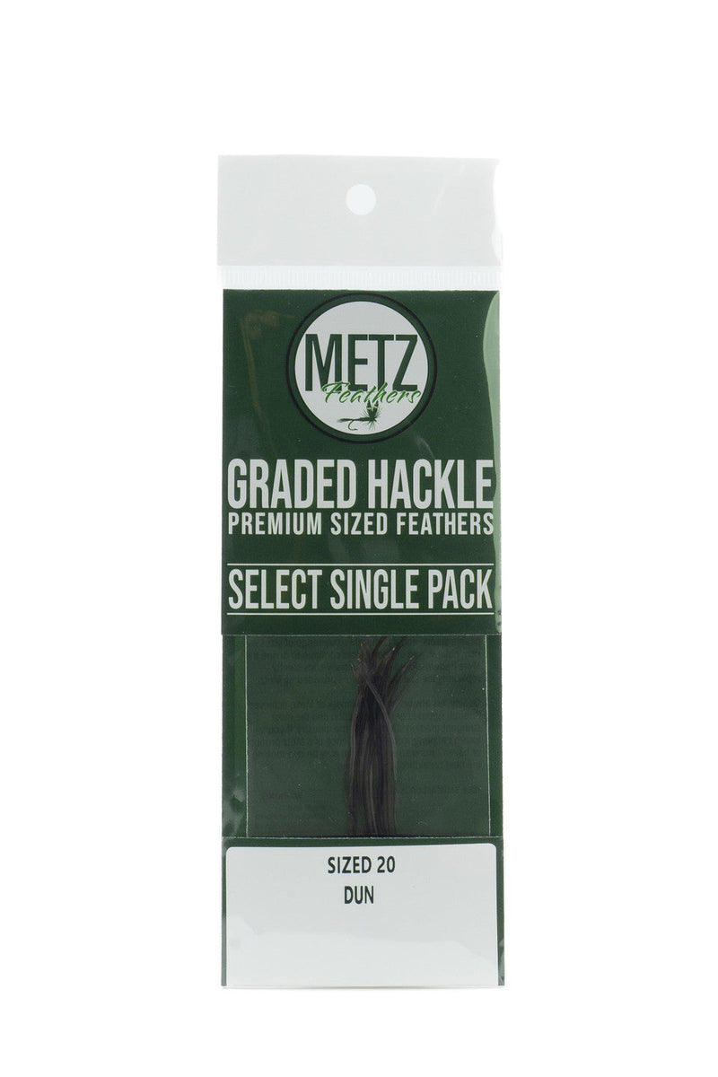 Metz Hackle Select Single Size Pack Dun size 20 Dry Fly Hackle