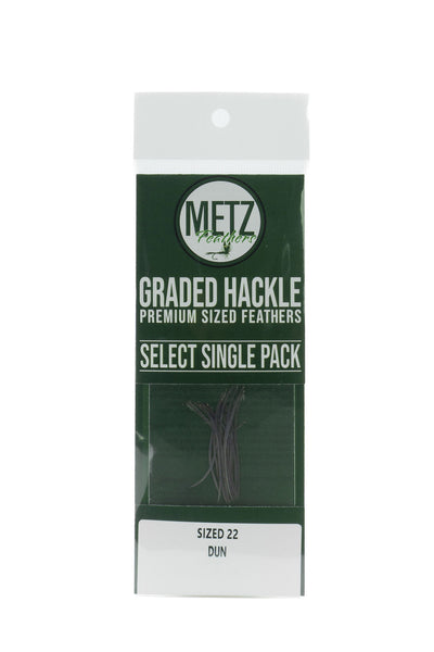 Metz Hackle Select Single Size Pack Dun size 22 Dry Fly Hackle