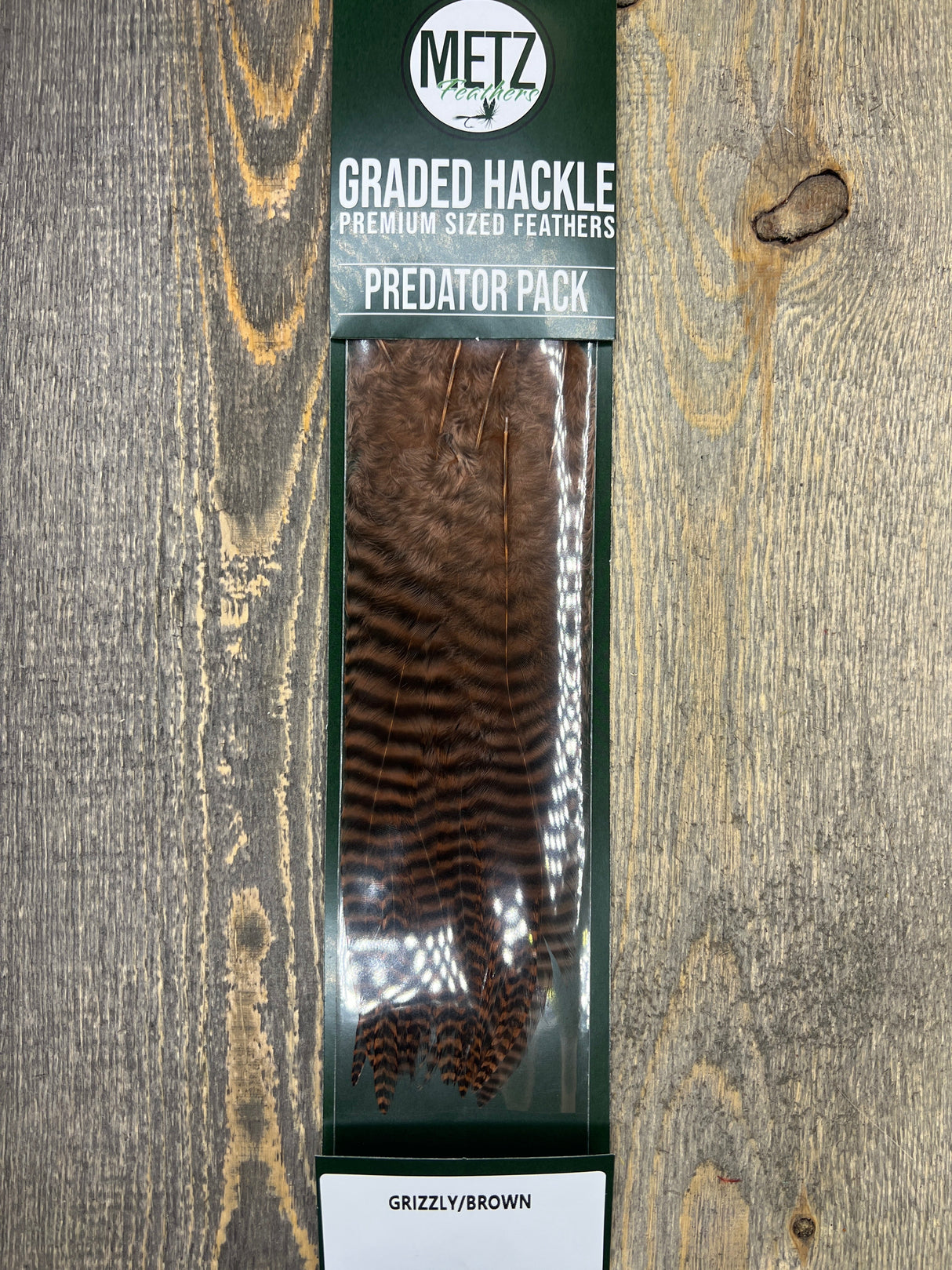 Metz Predator Pack Grizzly/Brown Streamer Feathers