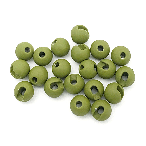 MFC Slotted Tungsten Beads 20 Pack Matte Olive / 2.4mm (3/32") Beads, Eyes, Coneheads