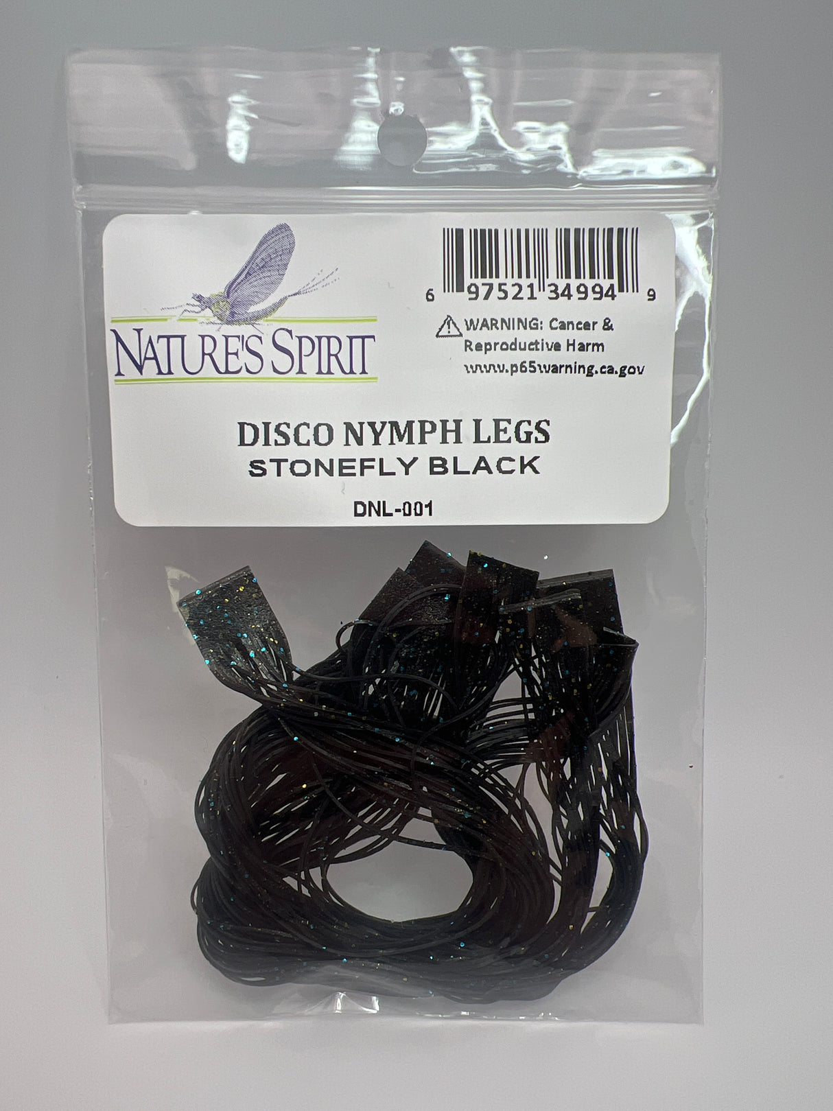 Nature's Spirit Disco Nymph Legs Stonefly Black Rubber Legs
