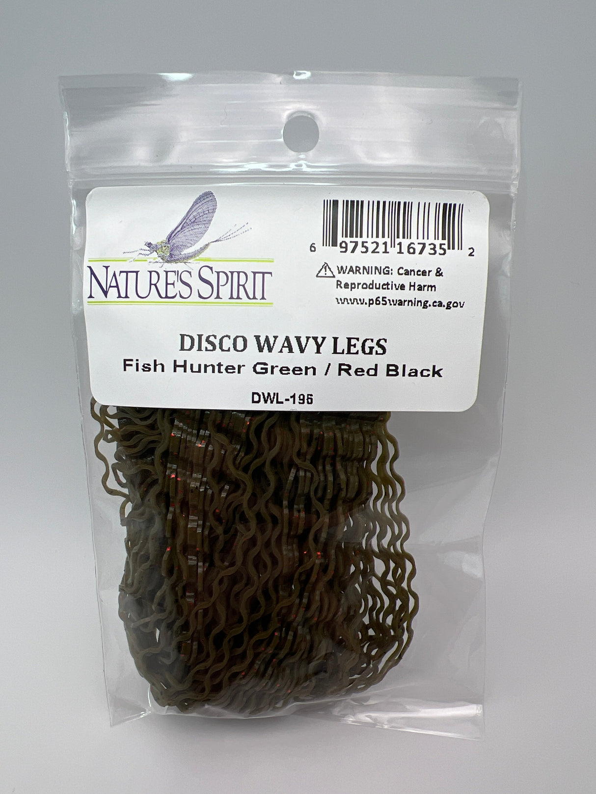 Nature's Spirit Disco Wavy Legs Fish Hunter Green / Red Black Rubber Legs