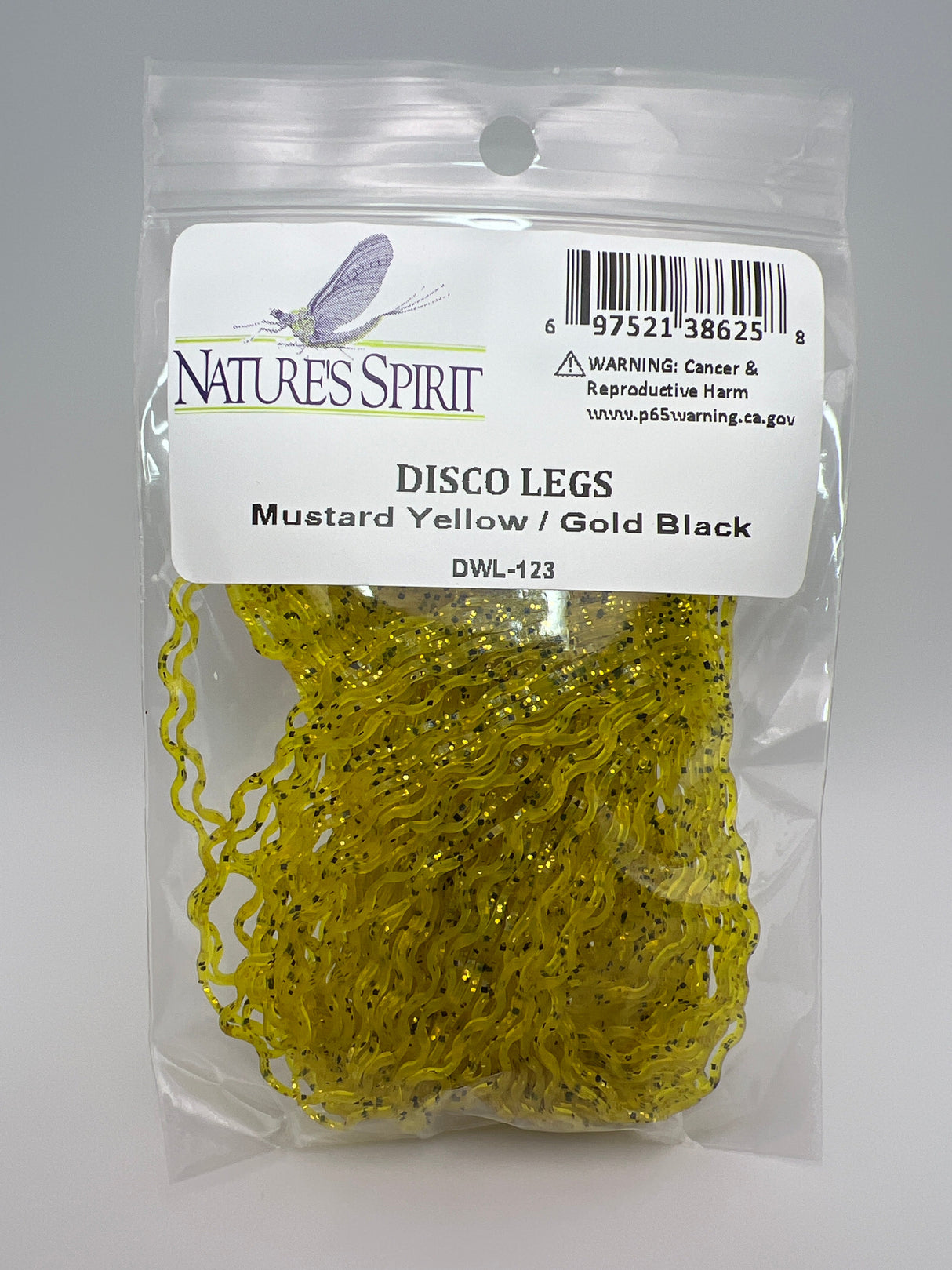 Nature's Spirit Disco Wavy Legs Mustard Yellow / Gold Black Rubber Legs