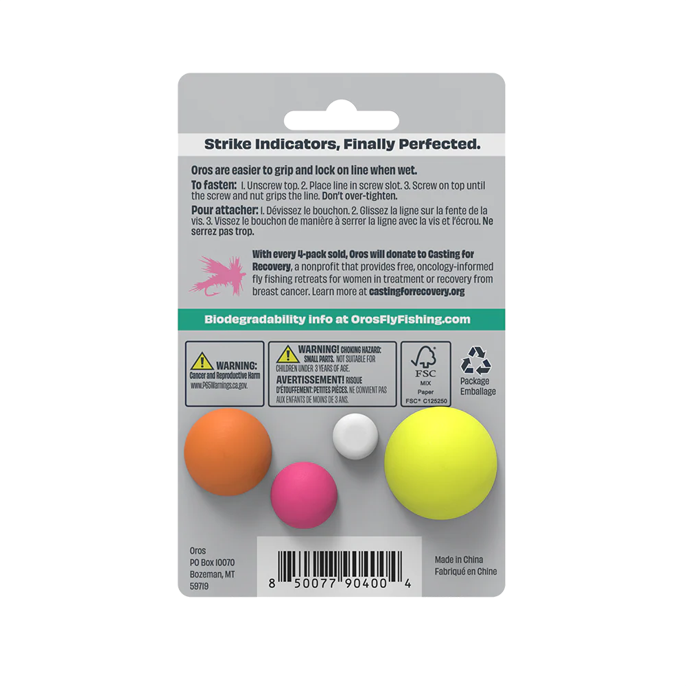 Oros + Casting For Recovery Variety 4-Pack Strike Indicators