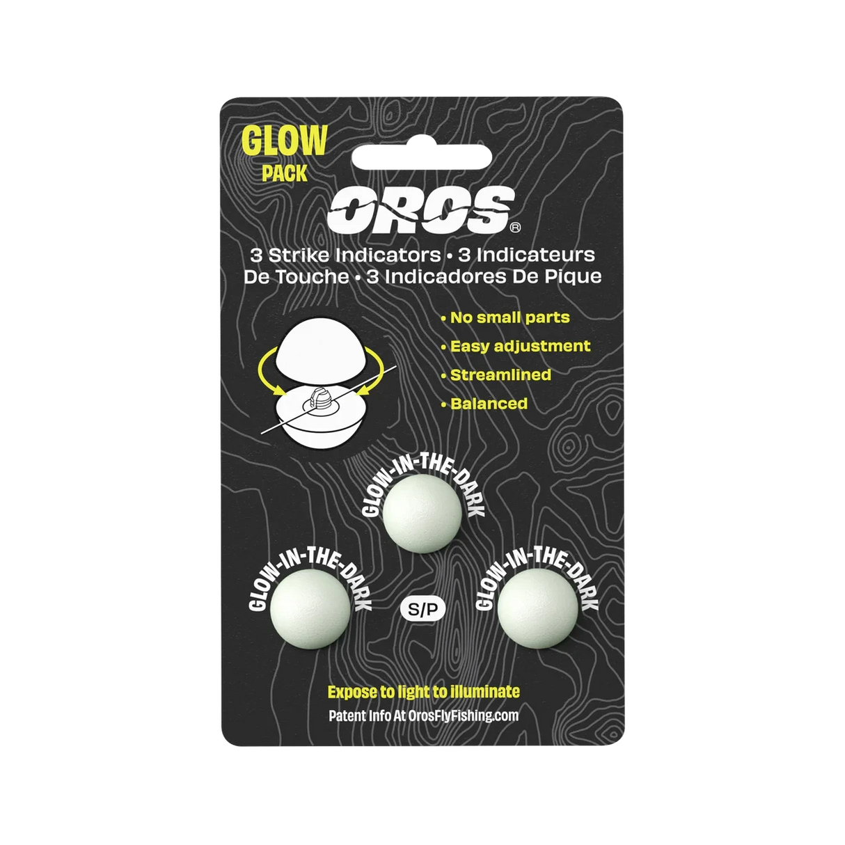 Oros Strike Indicator 3-pack Glow In the Dark-Small Strike Indicators