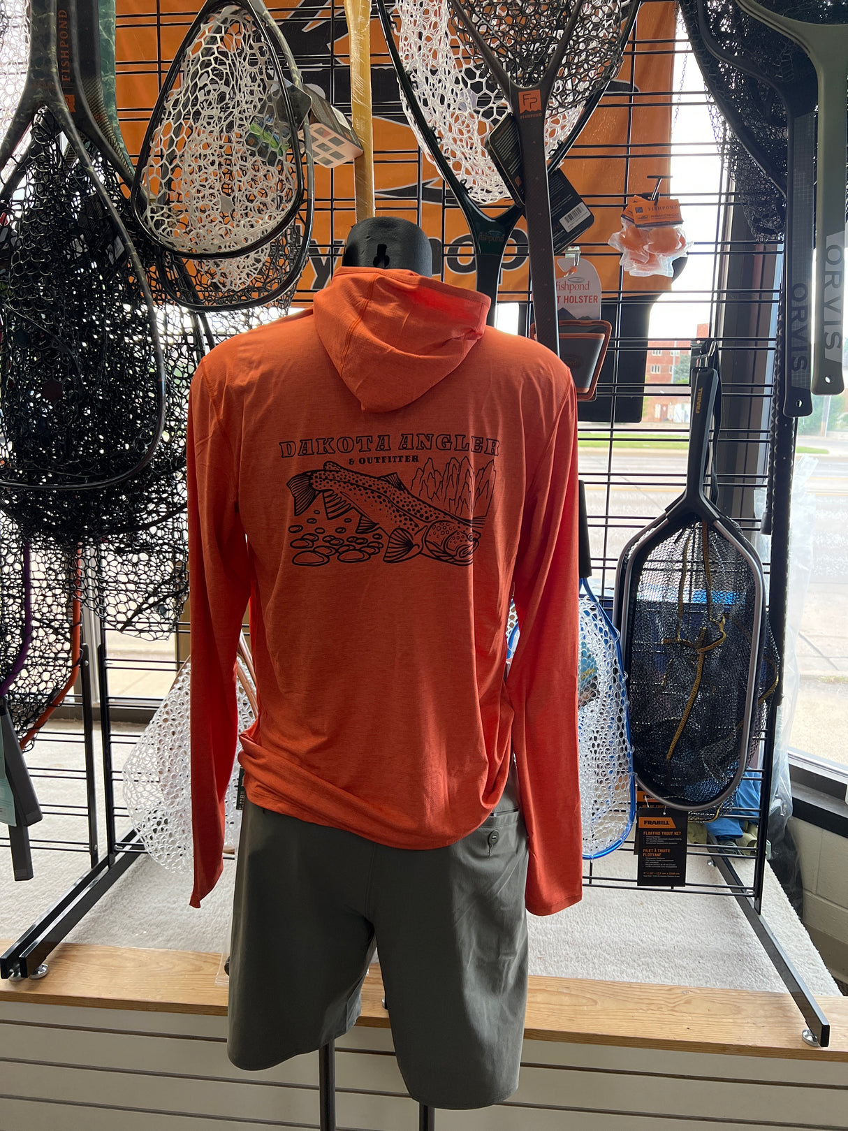 Patagonia Logo Men's Cap Cool Sun Hoodie Coal Orange - Black and White Design / S clothing