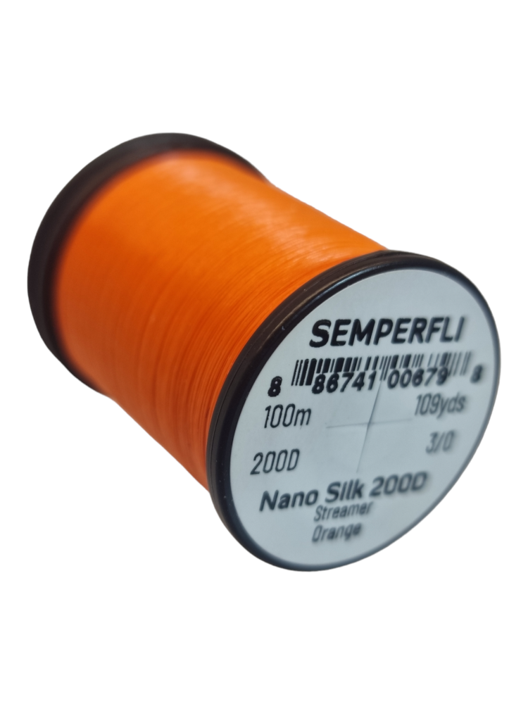 Semperfli Nano Silk Streamer 200D (3/0) Orange Threads