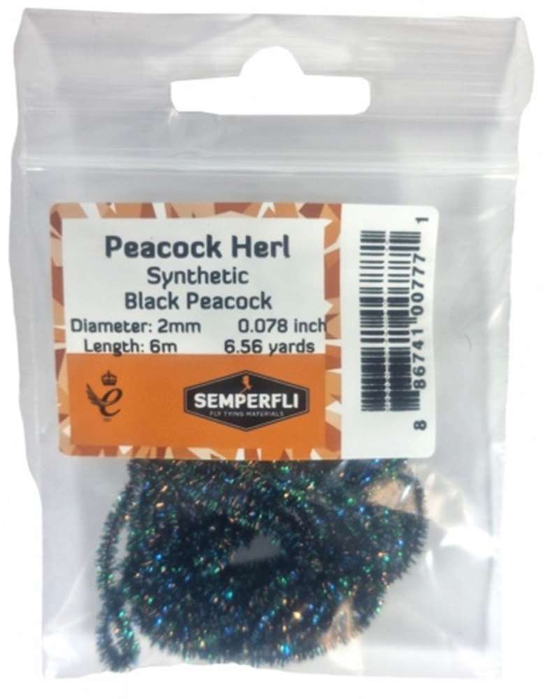 Semperfli Synthetic Peacock Herl Black / 2mm Extra Small Threads