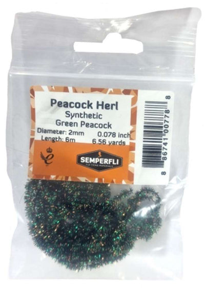 Semperfli Synthetic Peacock Herl Green / 2mm Extra Small Threads