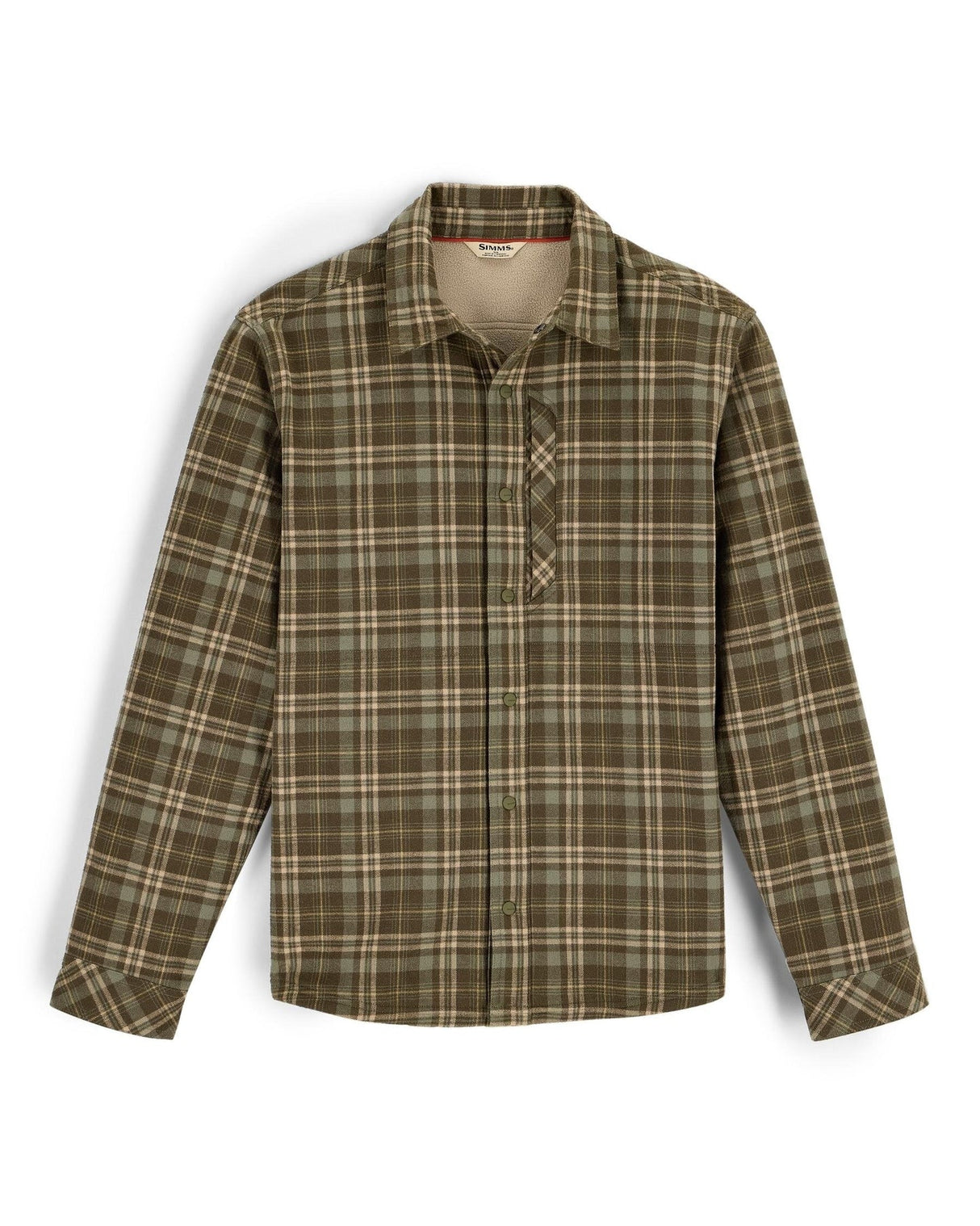 Simms M's Coldweather Shacket Schooner Plaid: Loden / L Sportswear