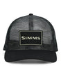 Simms Mesh All-Over Trucker Tiger Camo Black/Dark Gunmetal Hats, Gloves, Socks, Belts