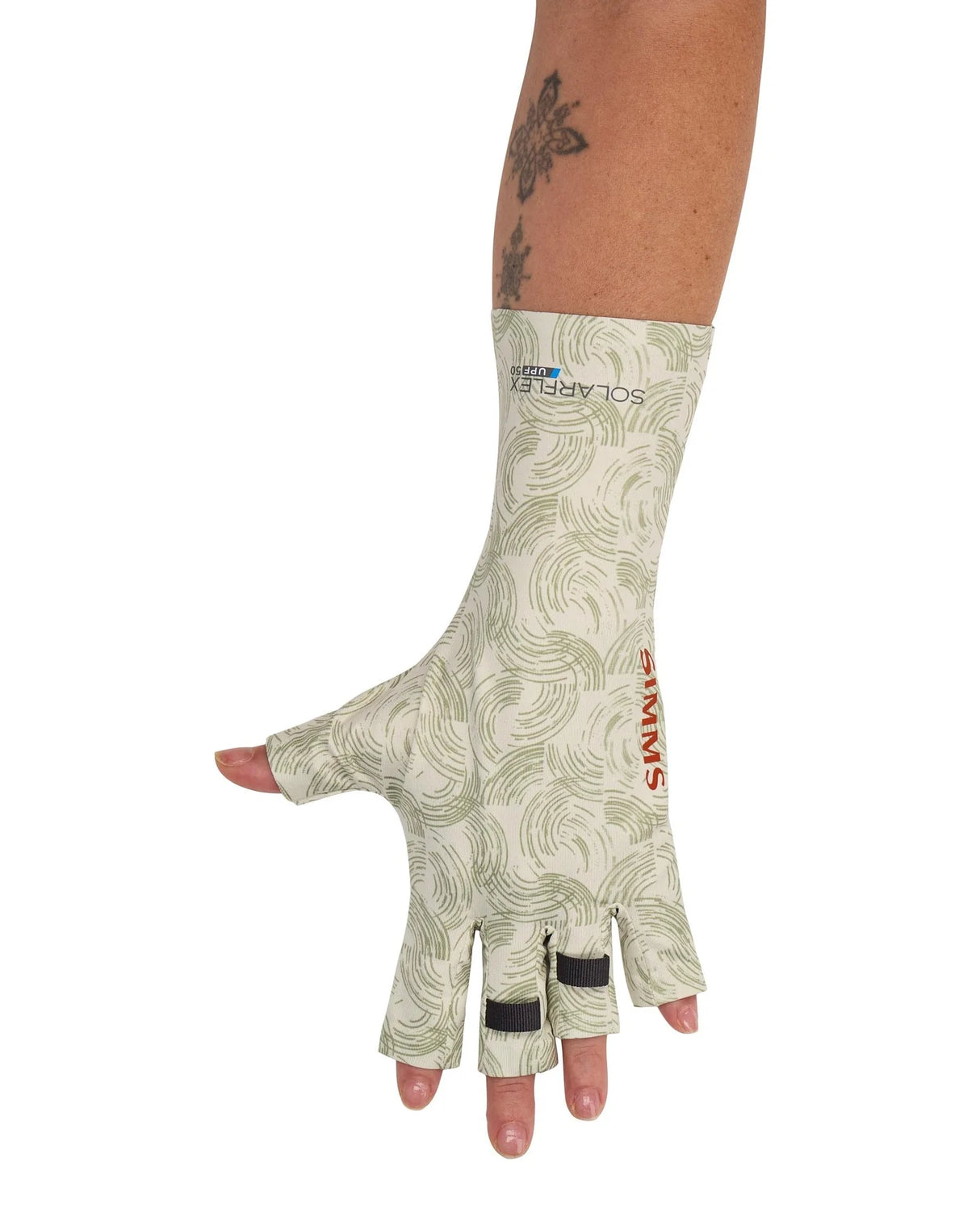 Simms Solarflex Sunglove Half Moon Pale Pine / S Hats, Gloves, Socks, Belts