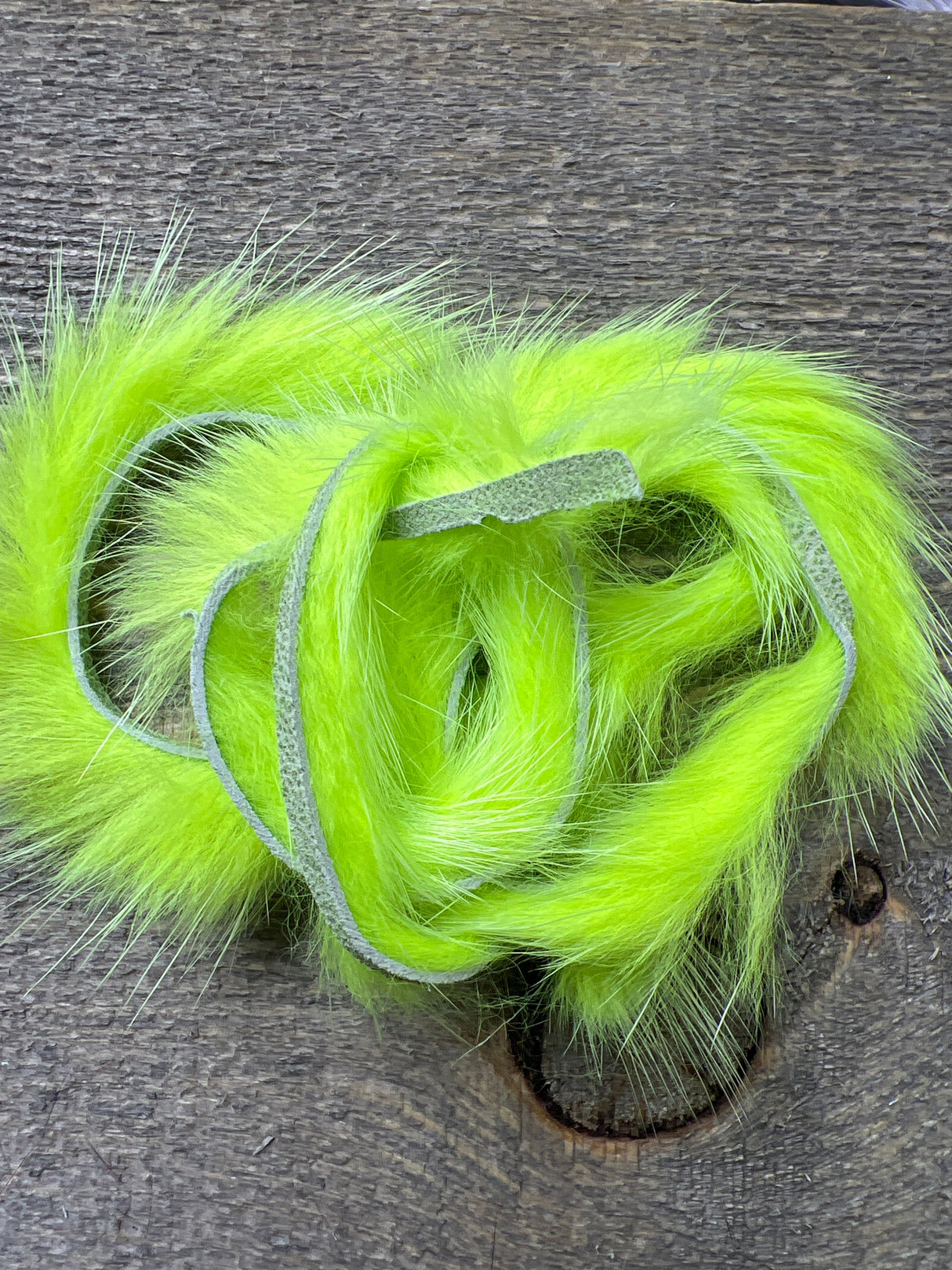 Spent Fly Fishing Mink Zonker Strips Chartreuse Misc. Hair & Fur