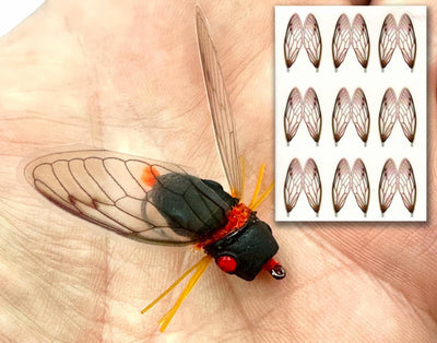 Surface Seducer Cicada Wings- Orange Legs, Wings, Tails