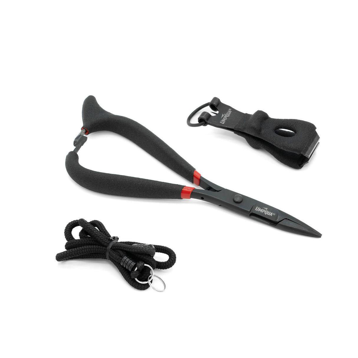 Umpqua Rivergrip PS 5.5" Mitten Clamp, Nipper, Lanyard Combo Black Fly Fishing Accessories