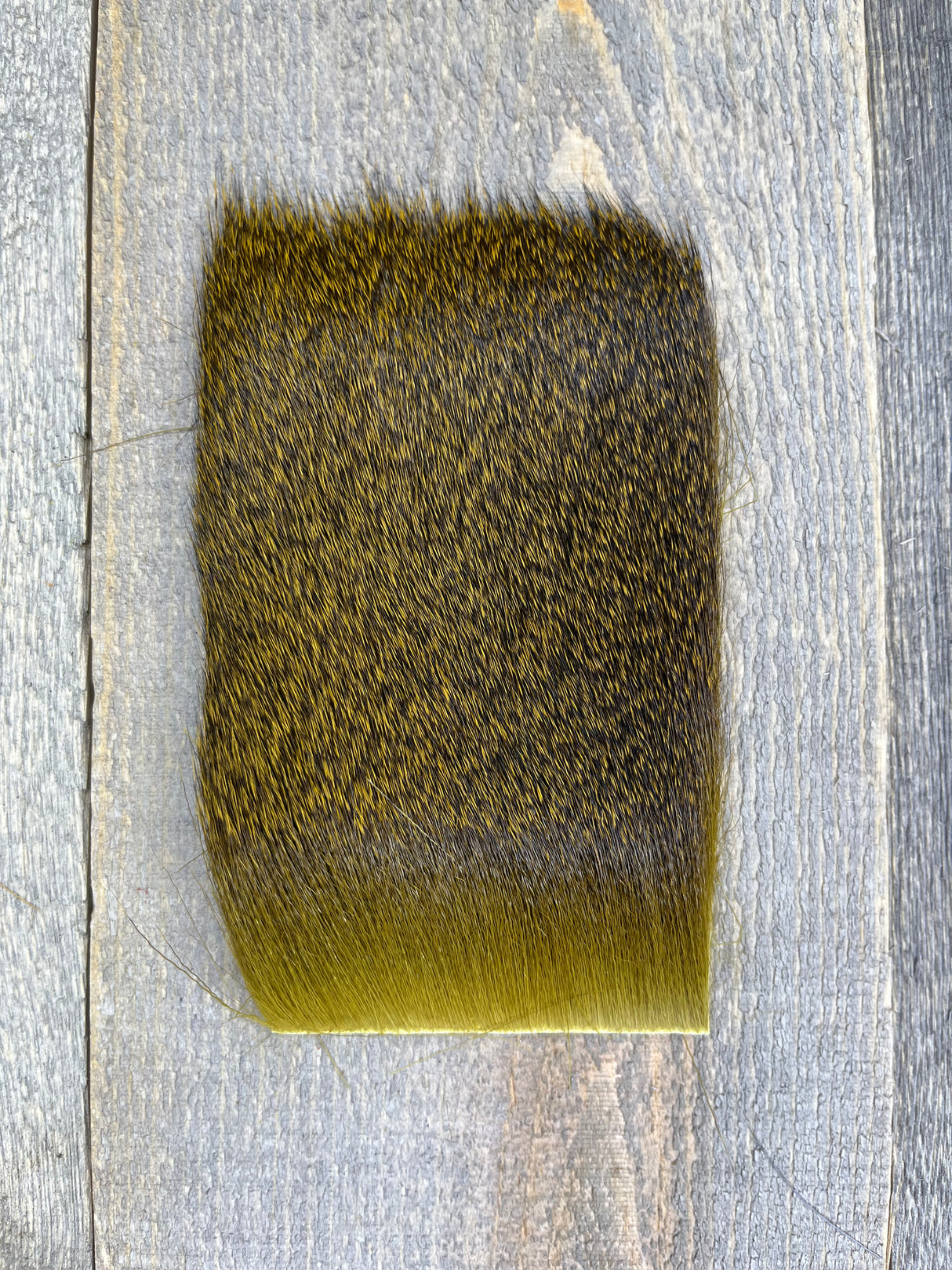 Varner's Big Bug Deer Hair 3" x 4" Patch - Mid Season Grade #1 Sculpin Olive Deer Hair