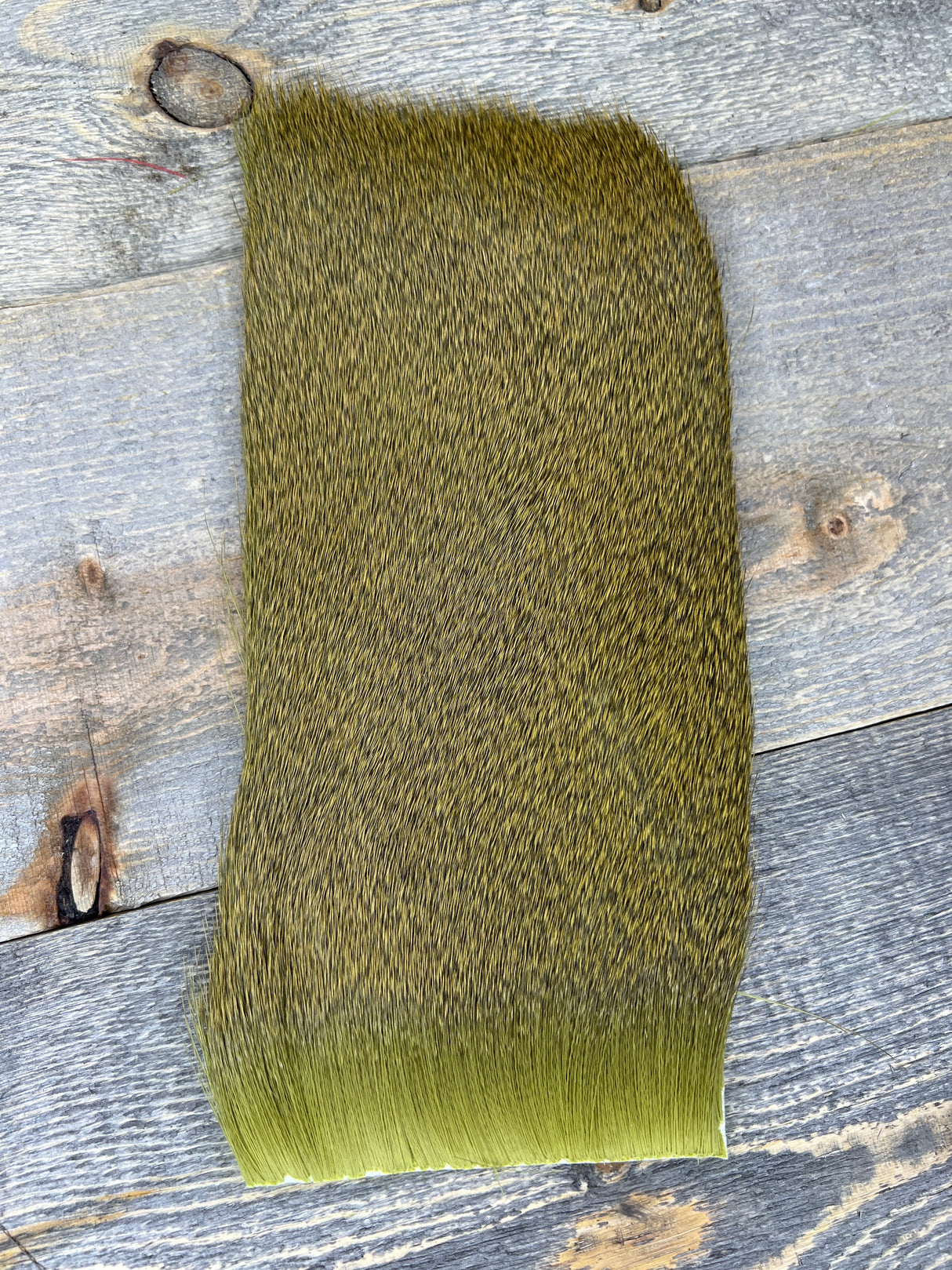 Varner's Big Bug Deer Hair 4" x 8" Patch - Late Season Grade #1 Olive Deer Hair