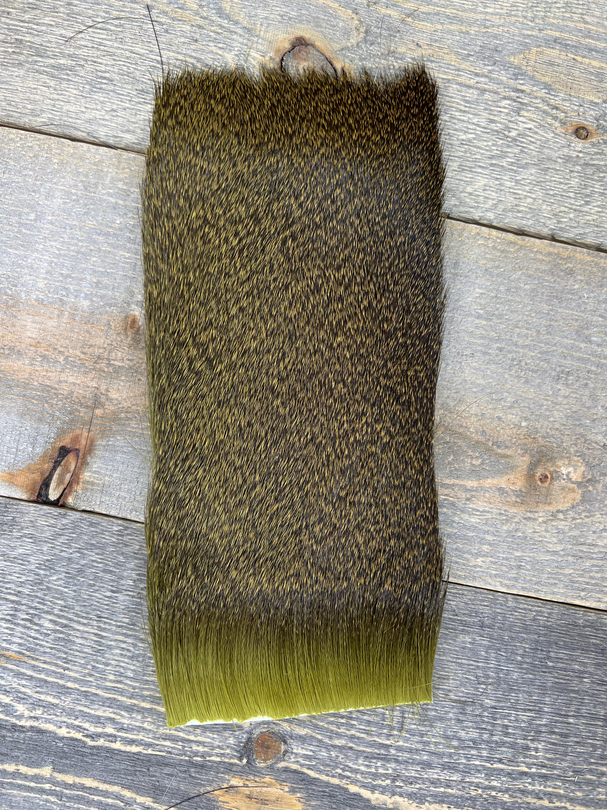 Varner's Big Bug Deer Hair 4" x 8" Patch - Late Season Grade #2 Olive Deer Hair